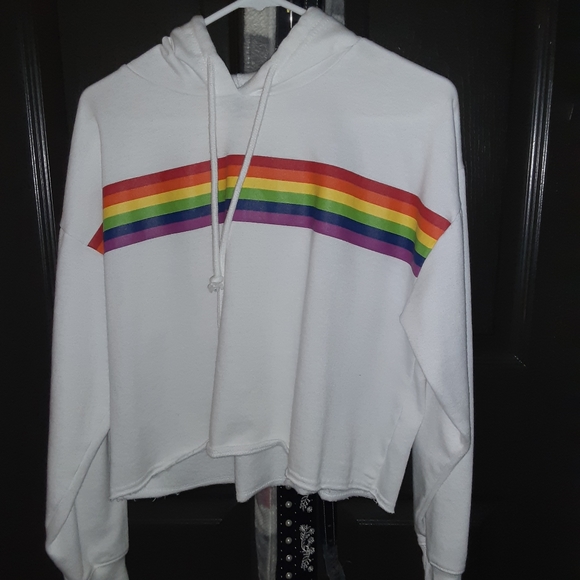 Cropped Rainbow Hoodie - Picture 1 of 3